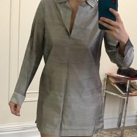 Michael Kors Silk / Cotton Silver Dress - Picture 10 of 12